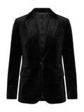 Grace & Mila blazer zwart in fluweel met reverskraag voor dames