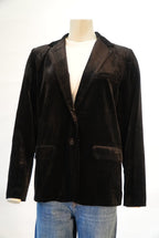 Grace & Mila blazer zwart in fluweel met reverskraag voor dames