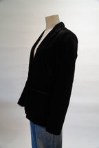 Grace & Mila blazer zwart in fluweel met reverskraag voor dames