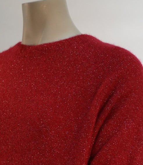 Comma trui rood met lurex en ronde hals voor dames