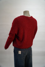 Comma trui rood met lurex en ronde hals voor dames