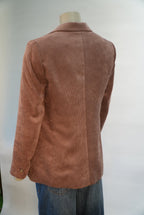Comma blazer oudroze in ribfluweel met reverskraag voor dames