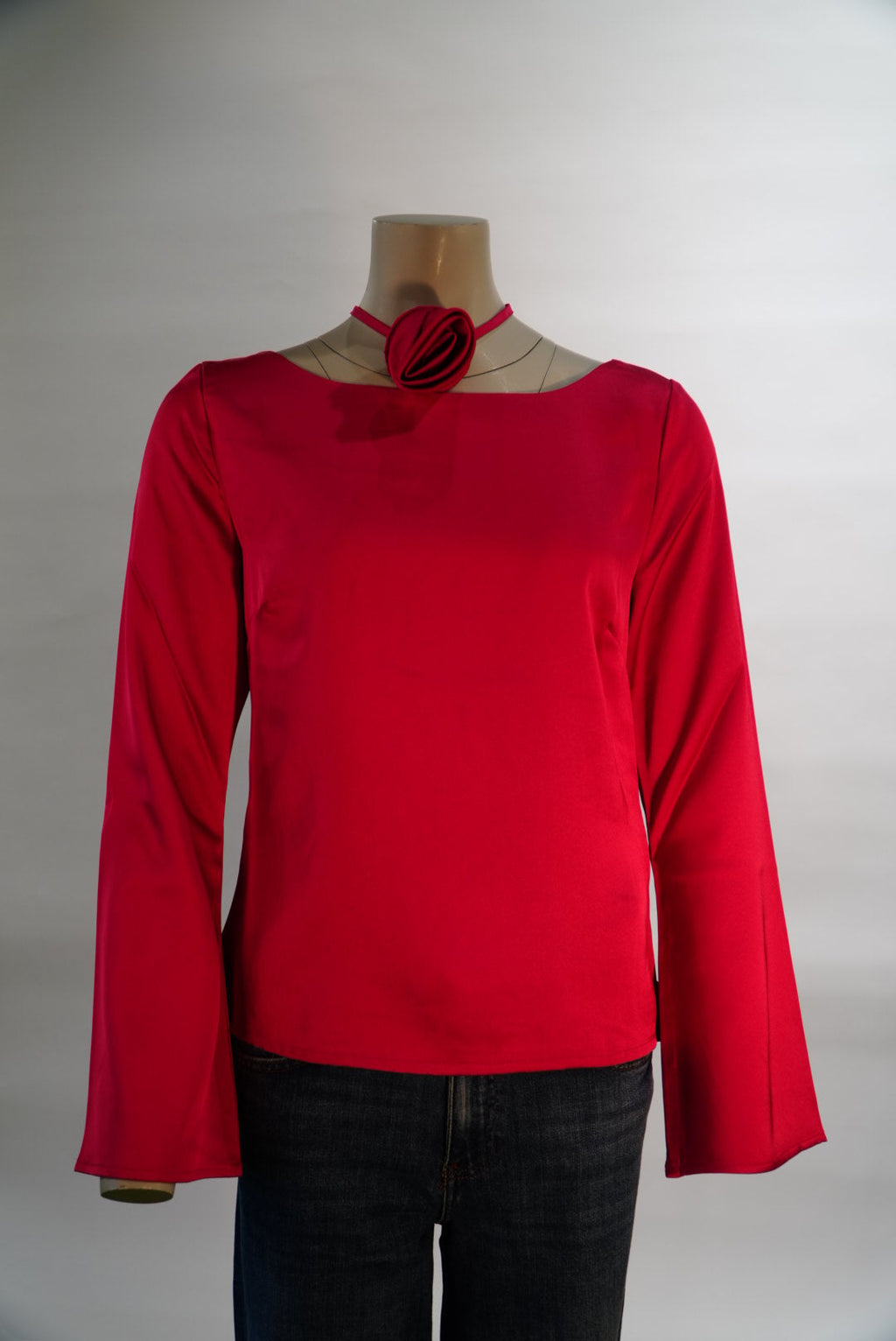 Fabienne Chapot blouse fuchsia met satijnglans en bloemdetail voor dames